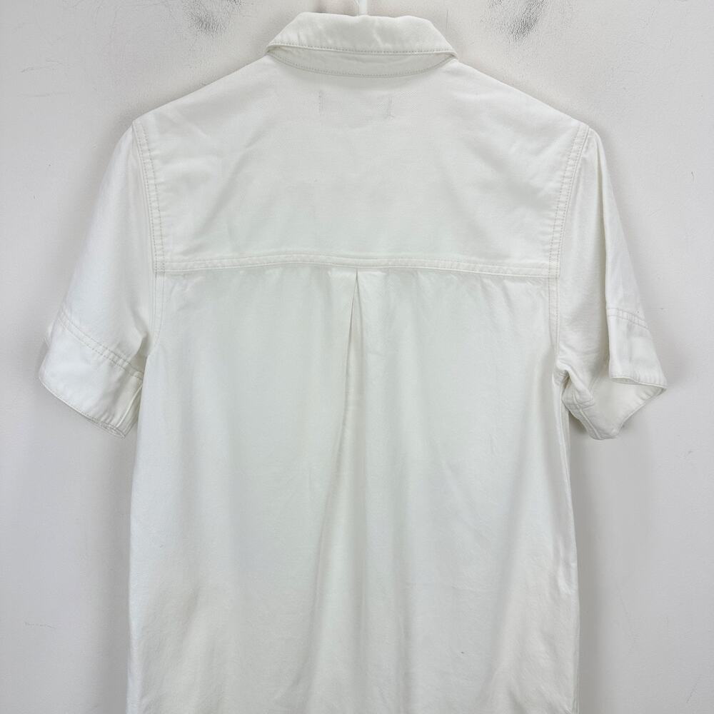 Madewell Denim Popover Dress Shift Pockets Casual Pure White Minimalist S NWT - Picture 13 of 14